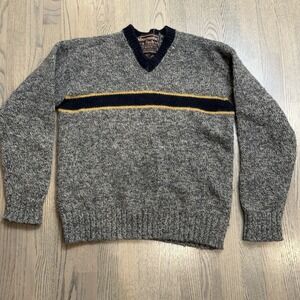 Abercrombie And Fitch Vintage Chunky Shetland Wool Sweater XL Rugby Stripe